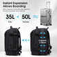 Vacuum Backpack for Men,50L Expandable Compression Backpack With Vacuum Seal, 17.3 Inch Water Resistant Laptop Backpack with USB Charging Port-Not Vaccum Pump Included