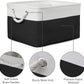 TheWarmHome Storage Bins for Shelves - 1 Pack 15.7x11.8x8.3 inch Canvas Storage Basket for Organizing Cubes Gift Dog Cloth Toy (White & Black)