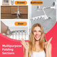 Portable Foldable Clothes Hanger, Plastic Travel Foldable Coat Hangers Clothes Drying Rack with 5 Holes Folding Hangers with Clips for Travel (2 Racks+5 Hanger)