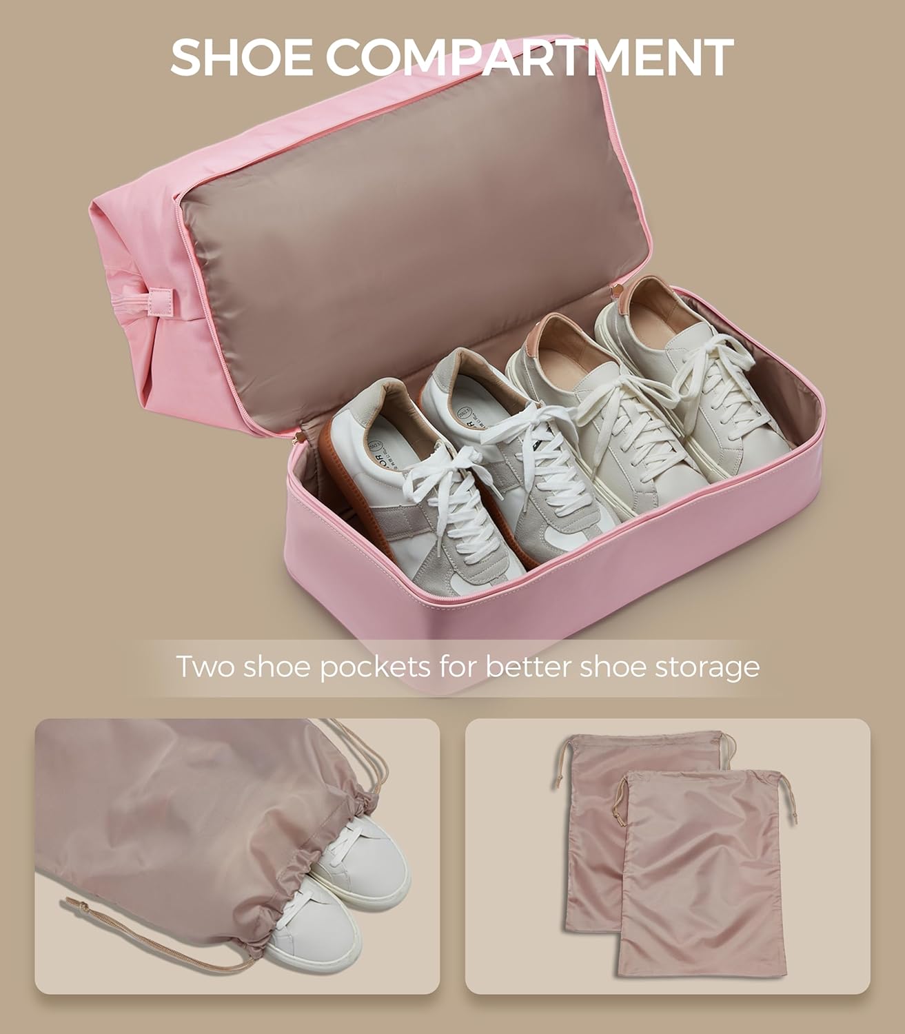 Weekender Bags for Women, Large Travel Duffel Bag with Shoes Compartment, Carry On Overnight Tote Bags with Toiletry Bags, Hospital Bags for Labor and Delivery - Roamly