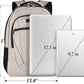 BIKROD Backpack for Women and Men, Extra Large School Backpacks for Teens, Water Resistant Back Pack with USB Charging Port Fits 17 Inch Laptop, Business Anti Theft Sturdy Computer Bag Gifts, Beige