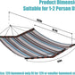 TegerDeger 12FT 2 Person Hammock Large Hammock Quick Dry 450LB Capacity with V Shaped Hardwood Spreader Bar & Nylon Rope for Outside, Patio, Garden, Backyard, Beach, Poolside - Brown Stripes
