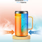 KXIAOCHEN 20oz Insulated Coffee Mug with Lid, Stainless Steel Coffee Cup, Double Wall Vacuum Coffee Tumbler with Handle, Premium Thermal Travel Coffee Mug (Mango Yellow)