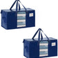 VENO 2 Pack Moving Bags, Comforter and Blanket Storage Bags for Closet, Moving Boxes, Boxes with Lids Alternative, College Dorm Packing Supplies, Foldable Heavy-Duty Tote with Window (Blue, 2 Pack)