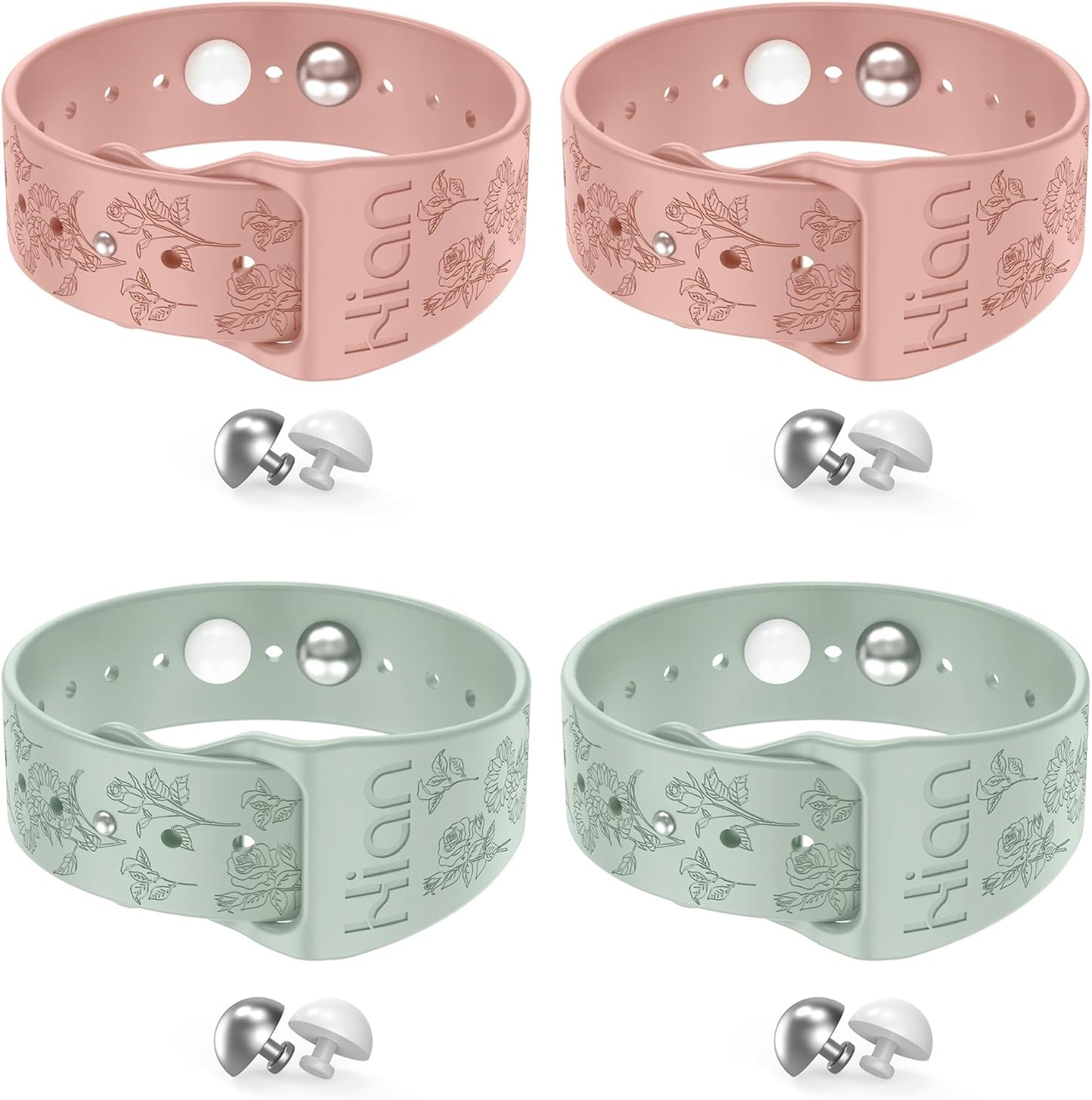 Motion Sickness Bands Anti Nausea Acupressure Wristband Sea Sickness Wristbands Nausea Bands（2 Pairs-Pink+Beryl）-Sunflower