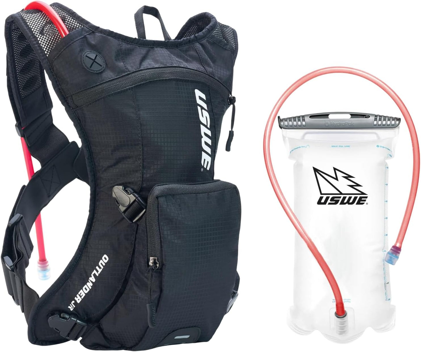 USWE Outlander 3L Extra Small Hydration Pack with 1.5L/50 oz Water Bladder, Hydration Backpack - Backpack for Cycling, MTB, Trail Running & More,