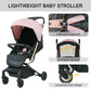 Lightweight Baby Stroller,Ultra Compact & Airplane-Friendly Travel Stroller, One-Handed Folding for Toddler, Only 13lbs,with Sleep Shade, Oversize Basket (Black)