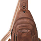 10L Crossbody Sling Bag for Women Men Anti Theft Cross Body Fanny Pack Belt Bag Purse Gifts for Women Faux Leather, Brown