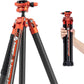 Fotopro Carbon Fiber Tripod 1.7lbs Ultralight 62 Inch Portable Compact Travel Tripod for Camera DSLR Load up to 22lbs X-Aircross 3 Lite Orange