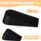 Frienda 4 Pack Large Door Stoppers Heavy Duty Rubber Stopper for Bottom of Door Wedge Stopper for Home Office (Black)