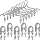 12 Pieces Folding Travel Hangers Foldable with Clips Portable Collapsible Coat Hanger Travel Drying Rack for Clothes, Gray