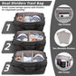 ZOMFELT Travel Duffle Bag for Men, Waterproof Canvas Overnight Duffel Bag with Removable Dividers & Shoe Compartment, Carry On Weekender Gym bag, Multi-Pocket & Vintage Design (Washed Black) - Roamly