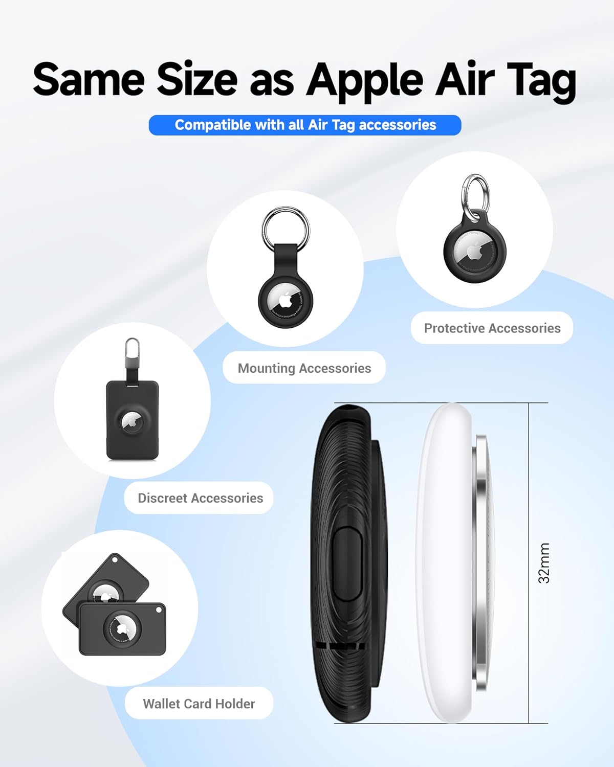 LiTag Duo - Dual System Tracker for iOS or Android, Bluetooth Tracking Tag/Key Finder/Luggage Tracker/Item Locator, Compatible with iOS Find My or Google Find Hub App (1 Pack)