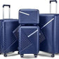 4 Piece Expandable Hardshell Pink Luggage Sets with Spinner Wheels, Lightweight Travel Suitcase Set with TSA Locks, 20 inch Carry On for Women (Navy Blue, 4 Piece Set)