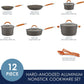 Rachael Ray Cucina Dishwasher Safe Hard Anodized Nonstick Cookware Pots and Pans Set, 12 Piece, Gray with Orange Handles