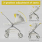 Hot Mom Lightweight Baby Stroller, Intelligent Seat Reversing and Anti-Shock Tire Combine Baby Pushchair, Newborn to Toddler's Baby Stroller,White