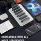 CREATIVE DESIGN 6 Port Charging Station for Multiple Devices,50W Multi Phone Charging Station with 6 Cables, Multiple USB Charger Station Designed for Cellphone iPad iPhone Tablet (Silver)
