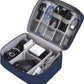 Cable Organizer bag for women or men,Electronic Accessories Carry Case Portable Waterproof Double Layers All-in-One Storage Bag for Cord, Charger, Phone, Earphone (Navy blue)
