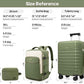 Luggage Sets 3 Piece, Carry On Luggage 20In With Spinner Wheels,PC Hardside Suitcase Set with TSA Lock,Durable Carry On Suitcase With Travel Backpack for Men (Military Green, 3 piece set (BP/20inch))