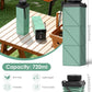 Collapsible Water Bottle, 2nd Generation Leakproof BPA-Free Travel 24.3oz(720ml), Lightweight Reusable, Portable for Travel Cycling Gym Camping Sports, Green
