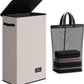 SOLEDI Slim Laundry Hamper with Lid, Narrow Laundry Basket with Removable Bags, Dirty Clothes Hamper with handle, Small Hamper perfect for Laundry room, Bathroom, Bedroom, Small spaces.Light taupe
