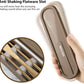 INKULEERTravel cutlery set, 18/8 stainless steel cutlery, Reusable utensils set with case, Portable Silverware Lunch Box for Camping and Office (Rose gold)