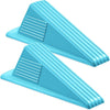 Frienda 2 Pcs Jumbo Door Stoppers Heavy Duty Door Stopper Tall up to 2inch Tall Wedge TPR Large Wedge Stackable Big Rubber Doorstop for Hotel Carpet Hardwood Concrete and Tile (Blue)