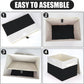 Large 22 Quart Linen Fabric Foldable Storage Bin Cube Organizer Basket with Flip-Top Lid & Handles, Clothes Blanket Box for Home, Office, Closet, Black & White, 4 Pack 14.6 x 9.5 x 9.5