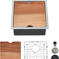 Kitchen Sink, 17 x 19 Inch Drop-in Bar Sink Stainless Steel Topmount Kitchen Sink Single Bowl Workstation Sink with Cutting Board