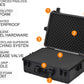 MEIJIA Portable Waterproof Protective Hard Case, Camera Case with Customizable Fit Foam Inserted,Fit Use of Drones,Camera,Equipments, Elegant Black (22.4"X16.73"X8.46")