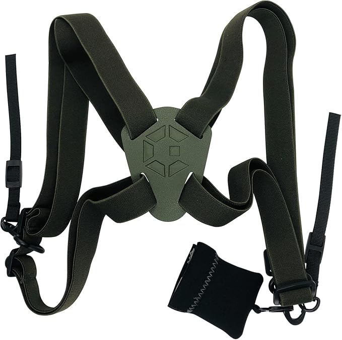 GAIARENA Binocular Harness - Adjustable Binocular Strap for Hunting, Hiking & Birding - Includes Lens Cleaning Cloth - Camo