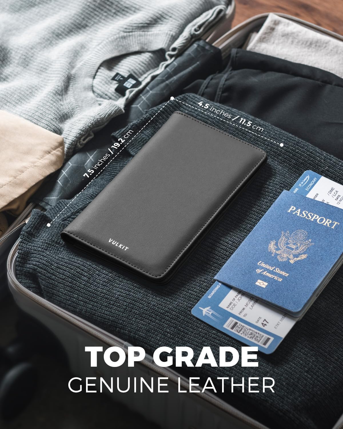 VULKIT Passport Holder Wallet RFID Blocking Travel Wallet for Men & Women - Roamly