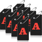 8 Pcs Luggage Tags for Suitcases, 26 Initial Letter Travel Luggage Baggage Identification Labels ID Tags Fully Bendable Tags with Stainless Steel Loop (Letter A, Black)