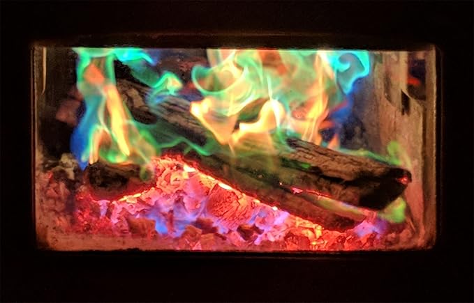 Mystical Fire Dragon Flames Fire Color Changing Packets- Pack of 12 Multi-Color, Long Lasting Magical Flame Color Changing Packets- for Indoor Fireplaces & Outdoor Firepits - Campfire Accessories