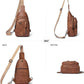 7L Sling Bag for Women Men Leather Small Sling Backpack Daypack Anti Theft Fanny Pack Crossbody Purse Travel