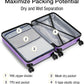 KYME Hardside Expandable Carry On Luggage 22x14x9 Airline Approved with TSA Lock Hardshell Carry On Suitcase with Wheels Small Travel Rolling 20 Inch Luggage with Cup Holder for Women Lt Purple
