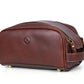10" Premium Leather Toiletry Travel Pouch With Waterproof Lining | King-Size Handcrafted Vintage Dopp - Kit Gift for Father's Day By Aaron Leather Goods - Roamly