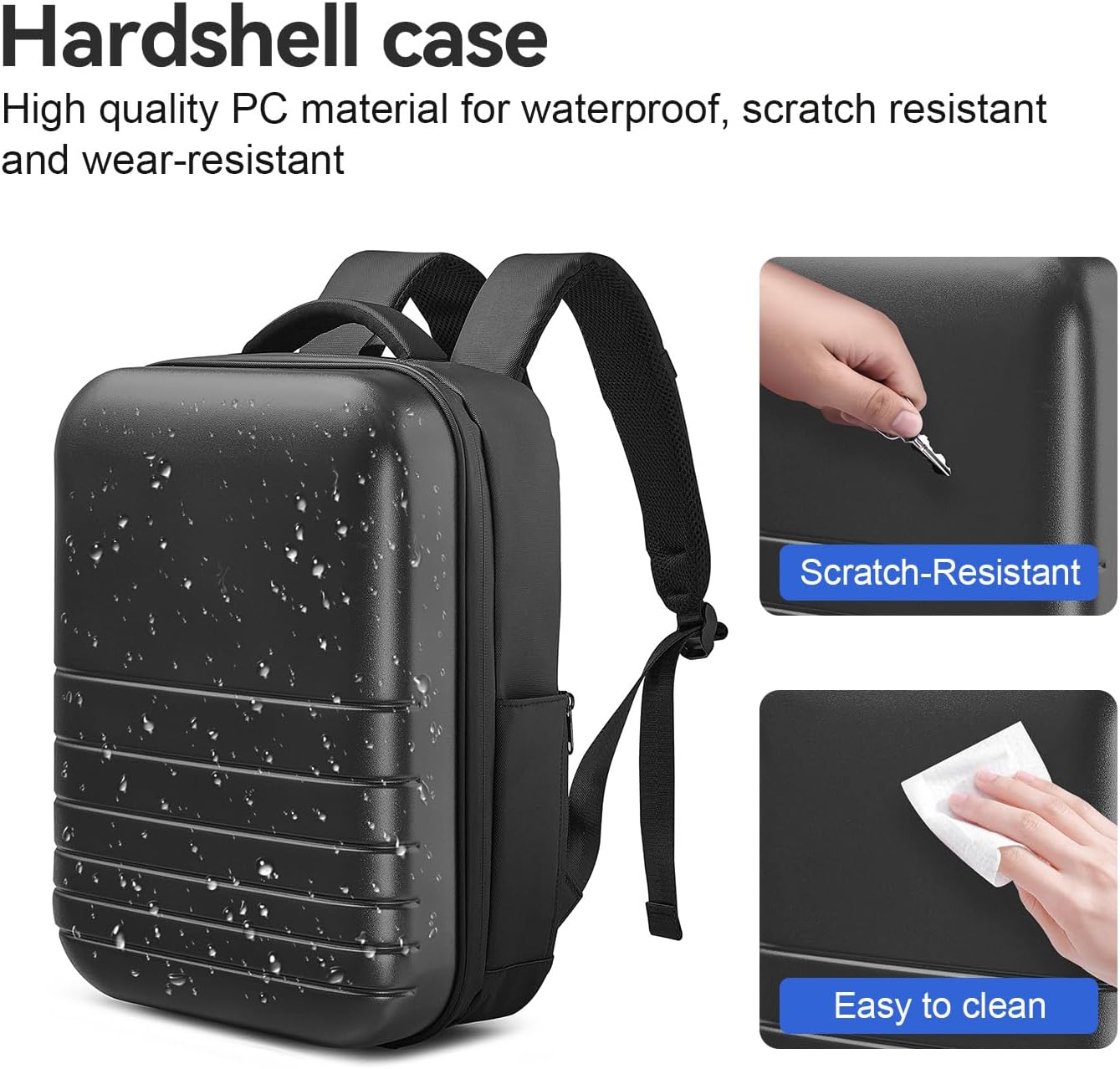 SOKOK Carry On Travel Backpack Waterproof Business Backpack with Laptop Compartment, Hardshell Computer Backpack for Men and Women, Graphite