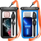 Temdan 2 Pcs Waterproof Phone Pouch, [Up to 10" Large] Universal IPX8 Waterproof Cell Phone Case Dry Bag with Lanyard for iPhone 16 Pro Max/16E/15/14/13,Galaxy S25 Ultra/S24/S23 for Vacation -Blue