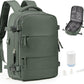 Vacuum Backpack Travel Laptop Backpacks For Women Men Carry On Backpack With Vacuum Compression Bags Seal Packing Personal Item Travel Bag Vacpack Backpacks With Pump Olive Green - Roamly