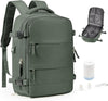 Vacuum Backpack Travel Laptop Backpacks For Women Men Carry On Backpack With Vacuum Compression Bags Seal Packing Personal Item Travel Bag Vacpack Backpacks With Pump Olive Green - Roamly
