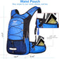 Insulated Hydration Backpack Pack with 3L BPA Free Leak Proof Water Bladder, Large Storage Lightweight Hiking Daypack with Waist Pouches & Cooler Layer, for Running, Biking, Camping, Festival - Roamly