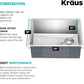 Kraus KHU111-25 Standart PRO 16 Gauge Undermount Single Bowl Stainless Steel Kitchen Sink, 25 Inch