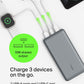 Belkin Portable Charger, USB C Power Bank 20000 mAh w/ 2 USB-A Ports, 15W w/A to C Cable for iPhone 16, 15, Samsung Galaxy S25, iPad, Nintendo Switch 2, Google Pixel 10, etc. - Gray