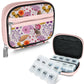 Serfeymi Weekly Travel Pill Organizer Pill Case for Purse with Removable 7 Day Pill Box, Fashionable Travel Medicine Organizer Pill Container for Medicine, Vitamin, Supplement - Bloom 03 + Pill Box