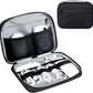 Electronics Organizer Bag, Portable Cable Organizer Case Travel Electronic Accessories Storage Case - Travel storage bag for Cables, Chargers, Phone, SD Cards - Black