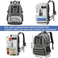 Laptop Lunch Backpack for Men - 40L Large Capacity Work Backpack with Lunch Compartment and USB Post, RFID Insulated Cooler Backpack for Work, Travel, Picnic, Black+Gray