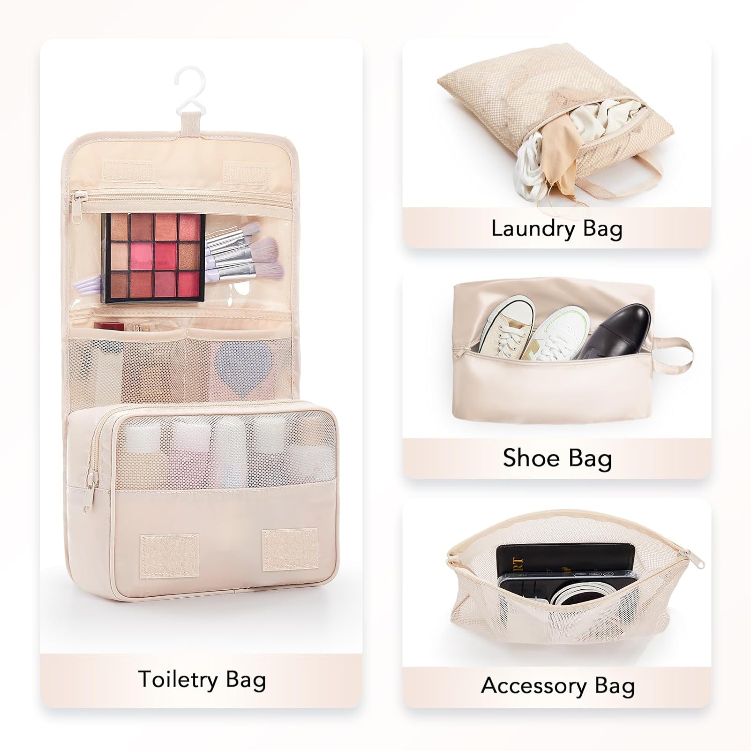 10 Set Compression Packing Cubes for Travel Women Mom,OlarHike Luggage Clothes Storage Gifts for Travelers,Airplane/Cruise/Car/Train Travel Essentials,Compressible Expandable Saver Space Bags(Beige) - Roamly