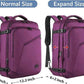MATEIN Carry on Backpack for Women, 27L Flight Approved Backpack for Teacher Nurse, Fashion Expandable Airline Daypack for Plane, Lightweight Hiking Weekend Back Pack, Traveler Gifts, Purple