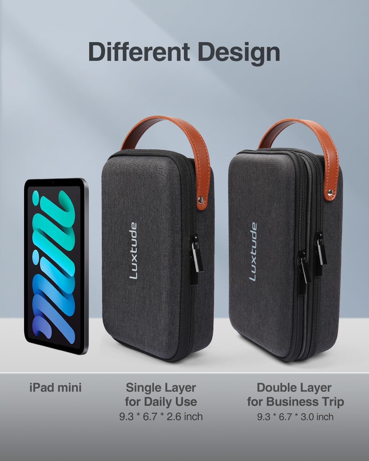 Luxtude Electronics Organizer Travel Case, Tech Organizers Travel Case, Hard Cases for Electronics, Hard Charger Bag, Portable Cable Bag, Travel Essentials for Charger/Mouse/Cash/Card